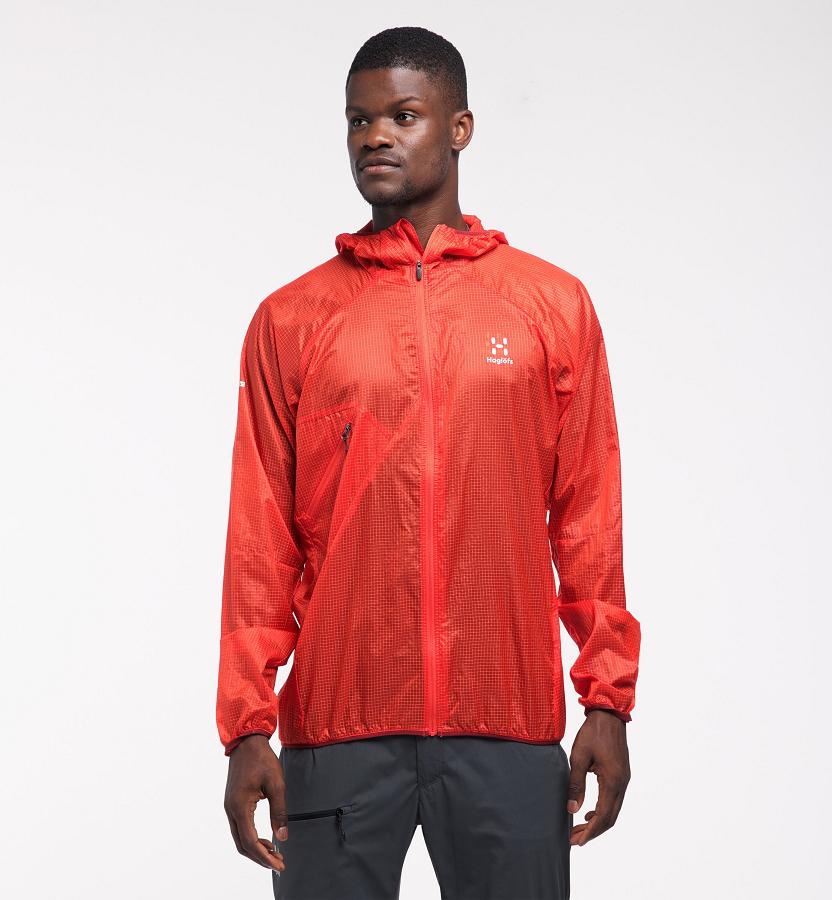 Haglöfs L.I.M Shield Comp Windbreaker Red For Mens EWYXS2598 Australia